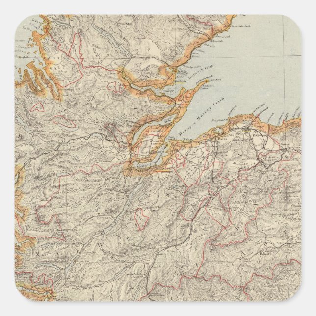 Pegatina Cuadrada Escocia 13 (Anverso)