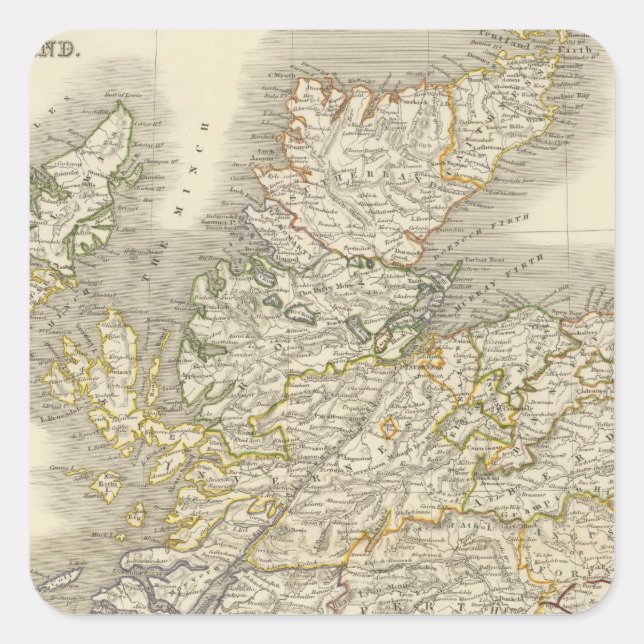 Pegatina Cuadrada Escocia 24 (Anverso)