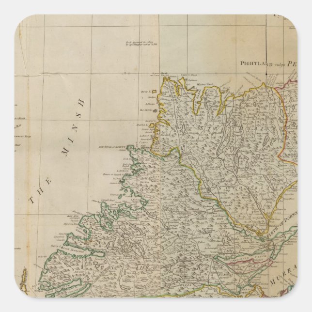 Pegatina Cuadrada Escocia al norte (Anverso)