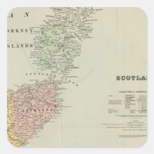 Pegatina Cuadrada Escocia de nordeste