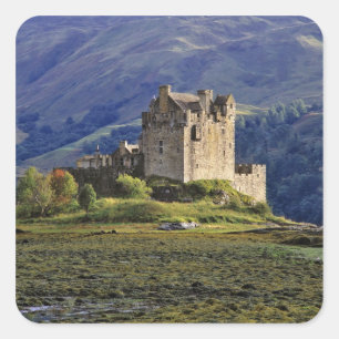 Pegatina Cuadrada Escocia, Highland, Wester Ross, Eilean Donan 3