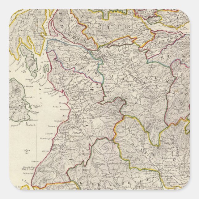 Pegatina Cuadrada Escocia I (Anverso)