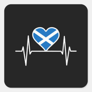 Pegatina Cuadrada Escocia: latido de la bandera de Escocia