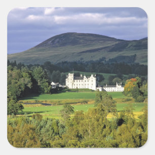Pegatina Cuadrada Escocia, Tayside, castillo de Blair. En un esmeral