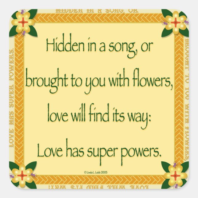 Pegatina Cuadrada Escondidos en pegatinas de canciones (Anverso)