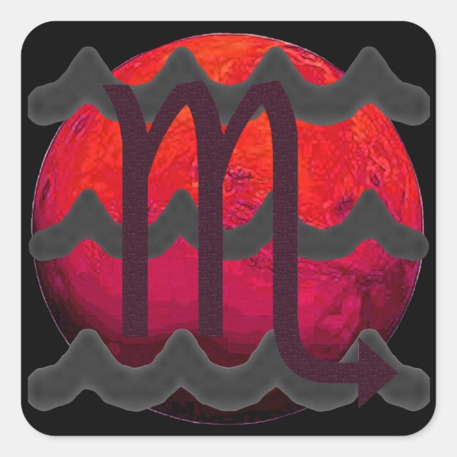 Pegatina Cuadrada Escorpio (Anverso)