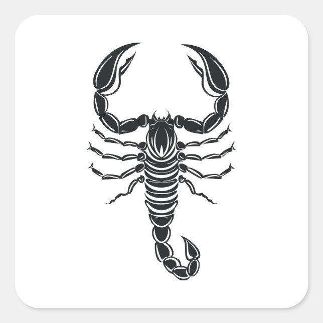 Pegatina Cuadrada Escorpión (Anverso)