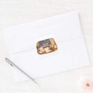 Pegatina Cuadrada Escritorio para Escribir Cartas de Navidad para Pa