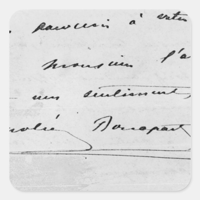 Pegatina Cuadrada Escritura a mano y firma (Anverso)