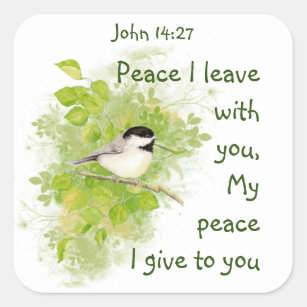Pegatina Cuadrada Escritura Juan 14:27 Mi paz te dejo