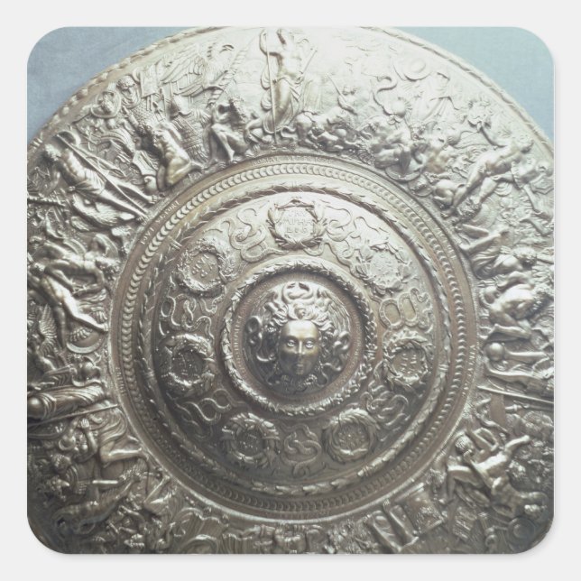 Pegatina Cuadrada Escudo con la cabeza de Medusa, 1552 (Anverso)