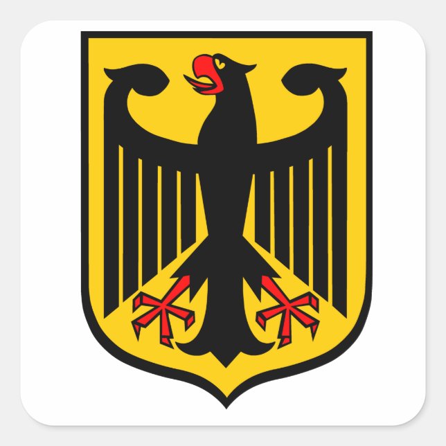 Pegatina Cuadrada Escudo de Alemania. (Anverso)