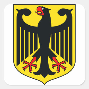 Pegatina Cuadrada Escudo de Alemania