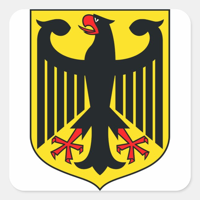 Pegatina Cuadrada Escudo de Alemania (Anverso)