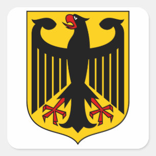Pegatina Cuadrada Escudo de armas de Alemania