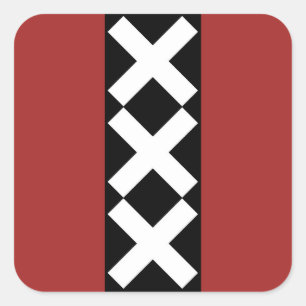 Pegatina Cuadrada Escudo de armas de Amsterdam