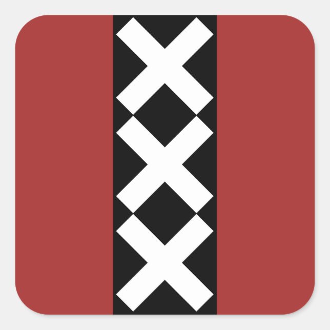 Pegatina Cuadrada Escudo de armas de Amsterdam (Anverso)