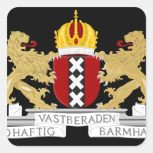 Pegatina Cuadrada Escudo de armas de Amsterdam