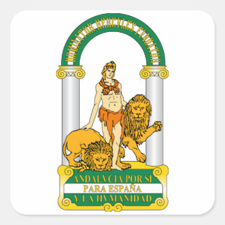 Pegatina Cuadrada Escudo de armas de Andalucía (España)