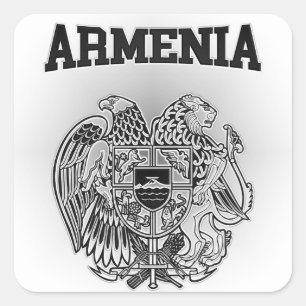 Pegatina Cuadrada Escudo de armas de Armenia
