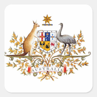 Pegatina Cuadrada escudo de armas de australia