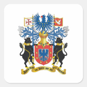 Pegatina Cuadrada Escudo de armas de Azores (Portugal)