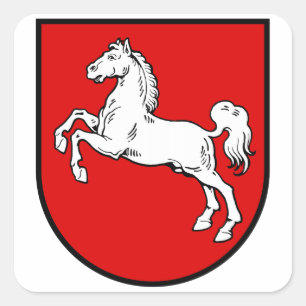 Pegatina Cuadrada Escudo de armas de Baja Sajonia (Alemania)