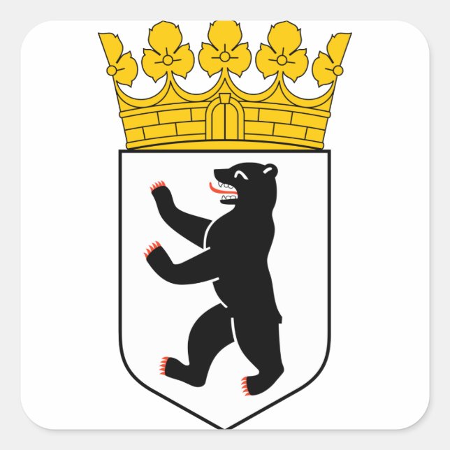 Pegatina Cuadrada Escudo de armas de Berlín (Anverso)