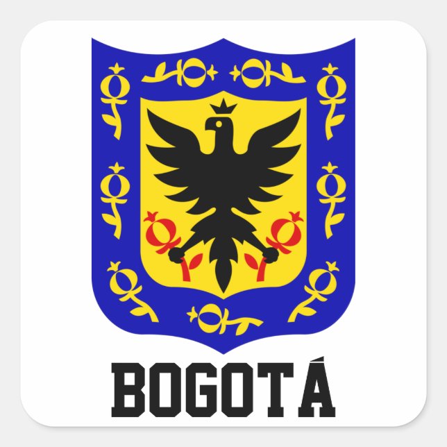 Pegatina Cuadrada Escudo de armas de Bogotá, Colombia (Anverso)