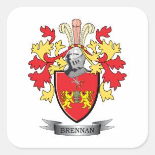 Pegatina Cuadrada Escudo de armas de Brennan