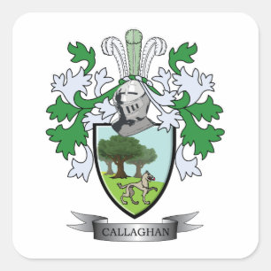 Pegatina Cuadrada Escudo de armas de Callaghan