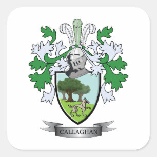 Pegatina Cuadrada Escudo de armas de Callaghan