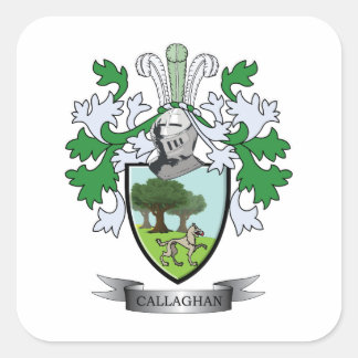 Pegatina Cuadrada Escudo de armas de Callaghan