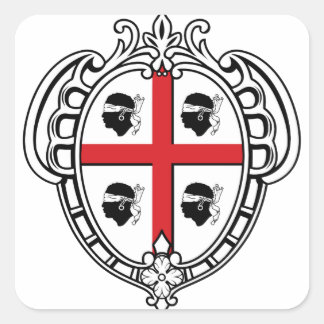 Pegatina Cuadrada Escudo de armas de Cerdeña (Italia)