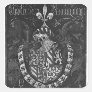 Pegatina Cuadrada Escudo de armas de Charles de Borgoña
