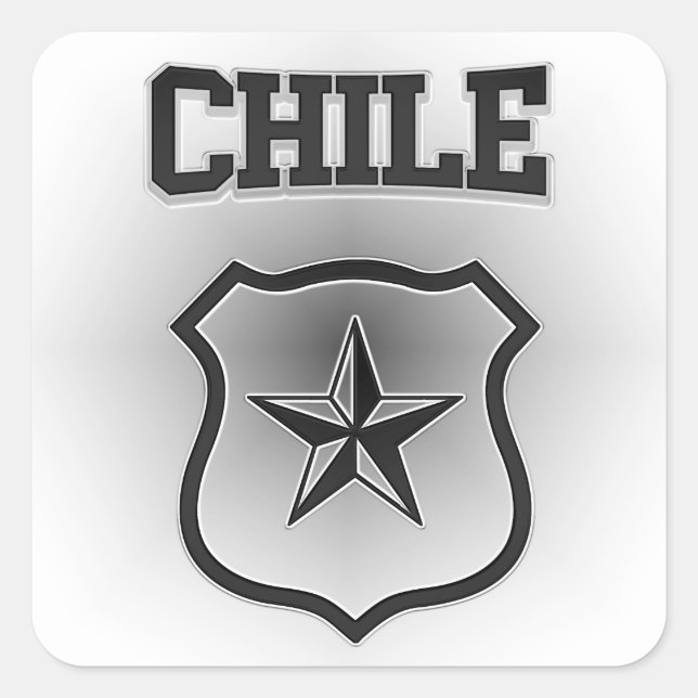 Pegatina Cuadrada Escudo de armas de Chile (Anverso)