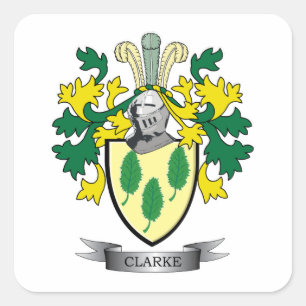 Pegatina Cuadrada Escudo de armas de Clarke