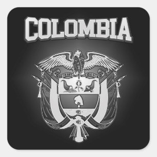 Pegatina Cuadrada Escudo de armas de Colombia