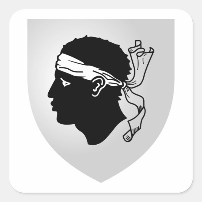 Pegatina Cuadrada Escudo de armas de Córcega (Anverso)