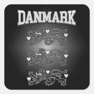 Pegatina Cuadrada Escudo de armas de Danmark