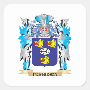 Pegatina Cuadrada Escudo de armas de Ferguson - escudo familiar