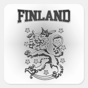 Pegatina Cuadrada Escudo de armas de Finlandia