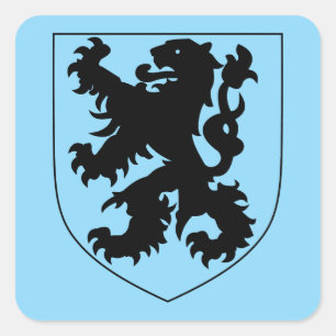 Pegatina Cuadrada Escudo de Armas de Flandes
