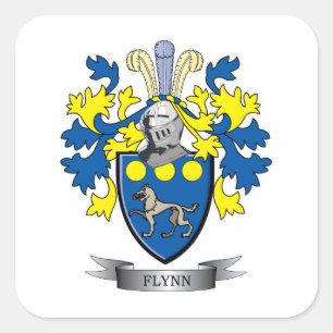 Pegatina Cuadrada Escudo de armas de Flynn