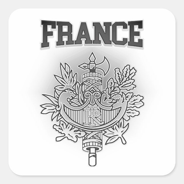 Pegatina Cuadrada Escudo de armas de Francia (Anverso)