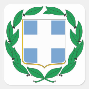 Pegatina Cuadrada Escudo de armas de Grecia