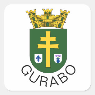 Pegatina Cuadrada Escudo de armas de Gurabo, Puerto Rico
