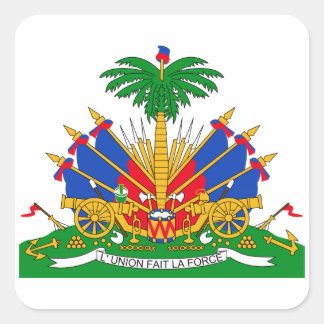 Pegatina Cuadrada Escudo de armas de Haití
