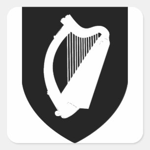 Pegatina Cuadrada Escudo de armas de Irlanda