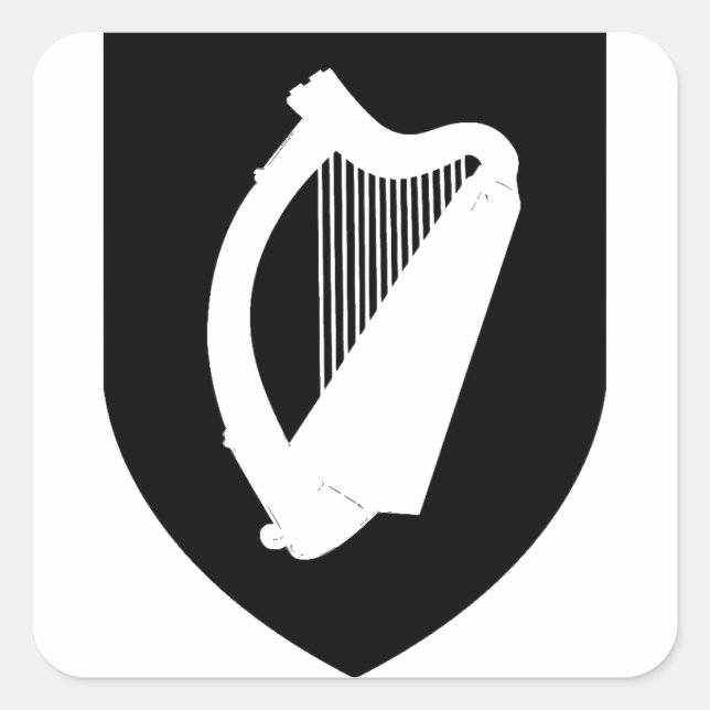 Pegatina Cuadrada Escudo de armas de Irlanda (Anverso)